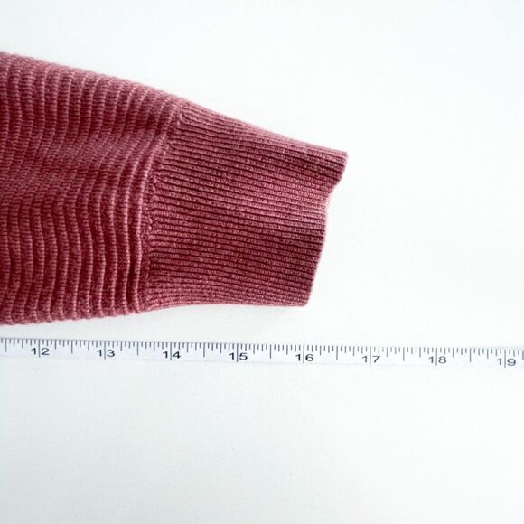 Simons Twik Women's Cardigan Open Knit Textured Long Sleeved Dusty Rose Size M - Picture 6 of 8